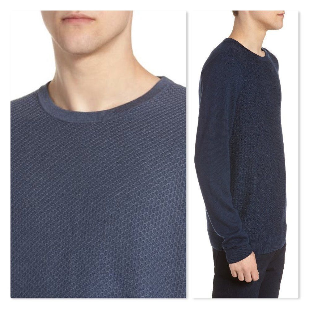 Calibrate Honeycomb Crewneck Sweater size Medium in Navy
